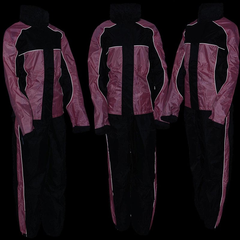 NexGen SH222201 Ladies Black and Pink Oxford Water Proof Rain Suit - 3X-Large - Image 2
